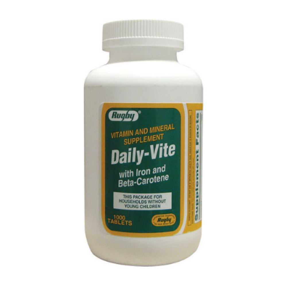 Rugby Vitamin and Mineral Supplement Daily Vite Tablets, 1000 Ea